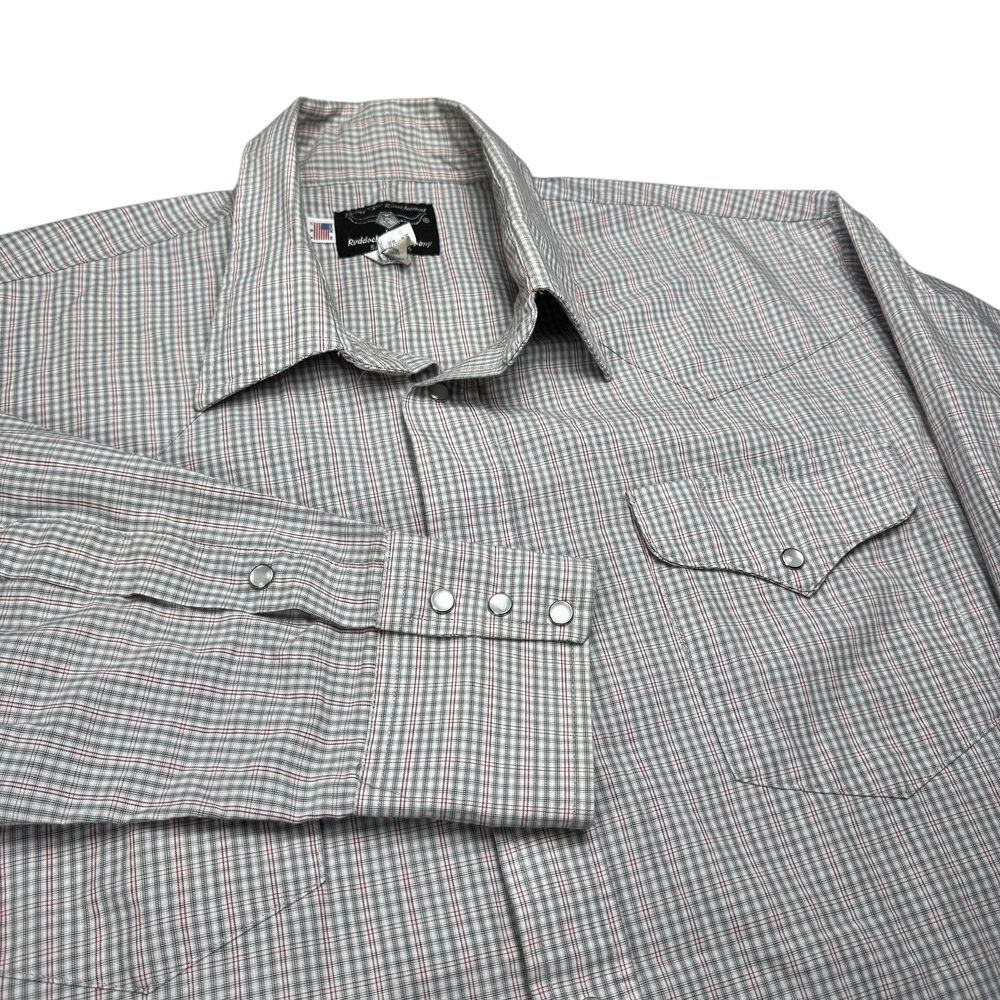 Vintage Pearl Snap Shirt Men's 16.5x34 USA 90s Cowboy Rancher‎ Western Workwear